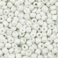 Glasperlen rocailles 8/0 (3mm) Bright white pearl